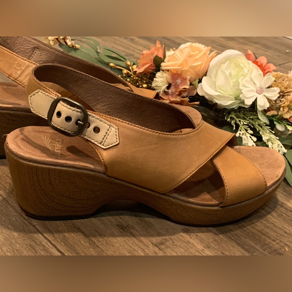 Dansko Open Toe Wooden Clogs - image 3